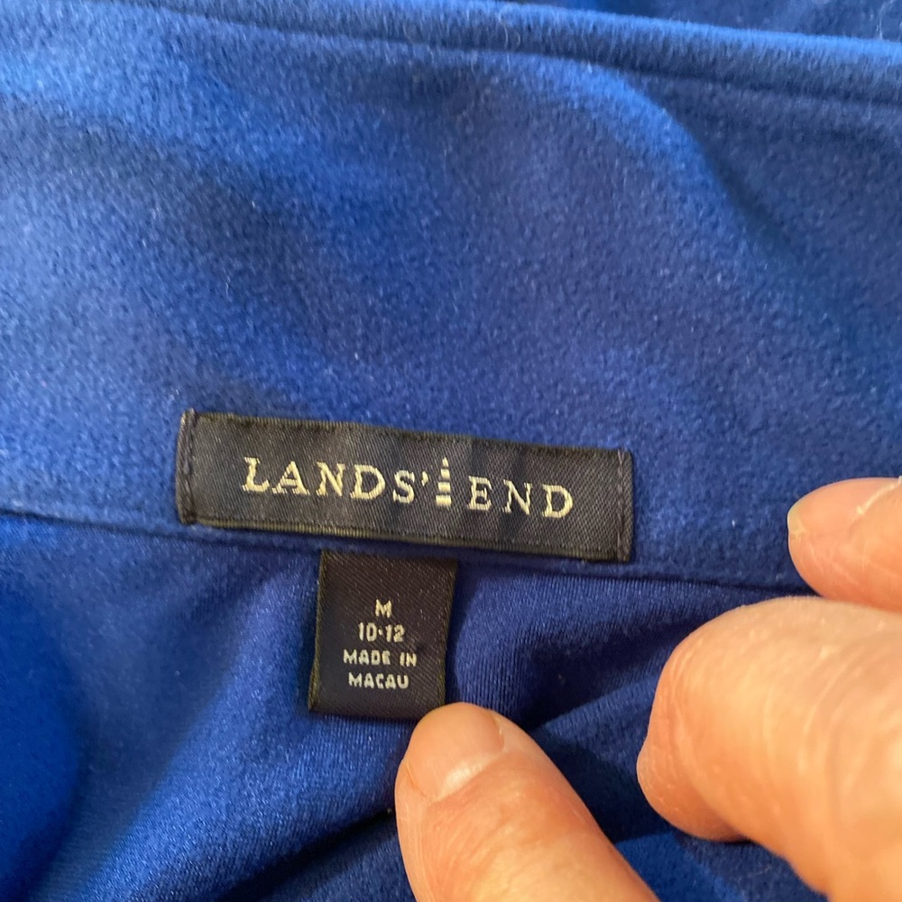 Lands End - Woman’s royal blue soft texture fleece pullover, Size: M - Picture 3 of 6